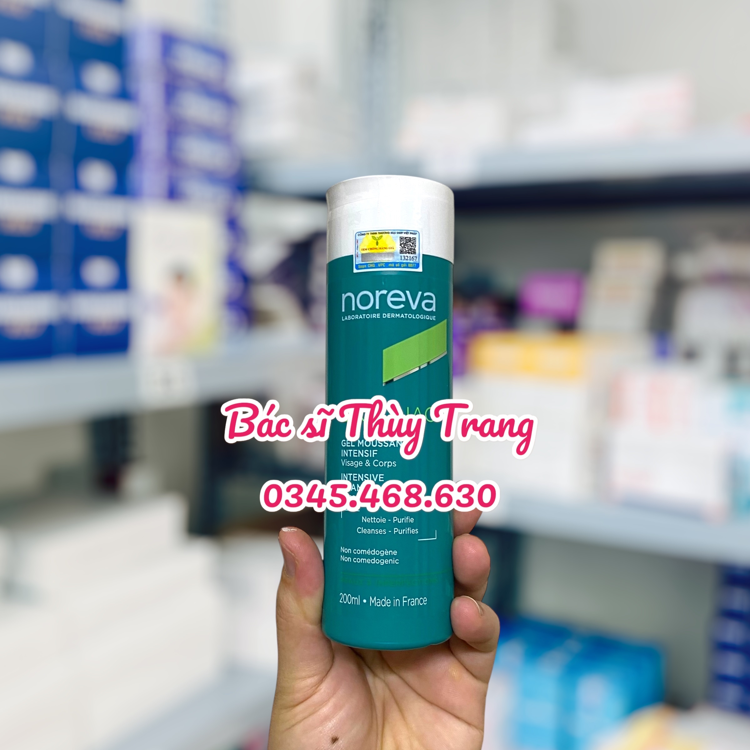 Noreva Exfoliac Intensive Foaming Gel 200ml - Sữa Rửa Mặt Cho Da Dầu Mụn Hiệu Quả