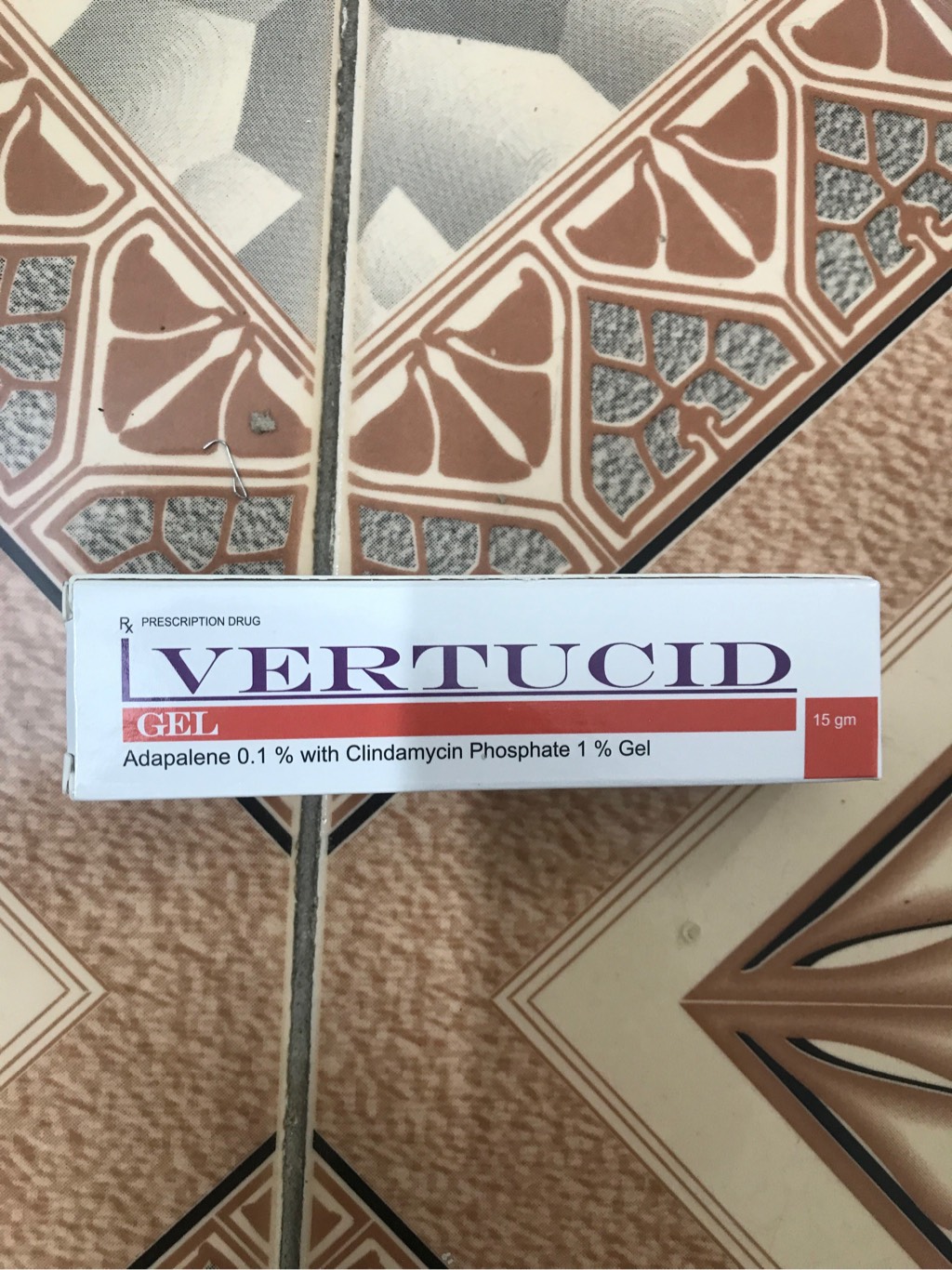 Gel trị mụn trứng cá Vertucid Gel - 15g - adapalen 0,1%, clindamycin 1%