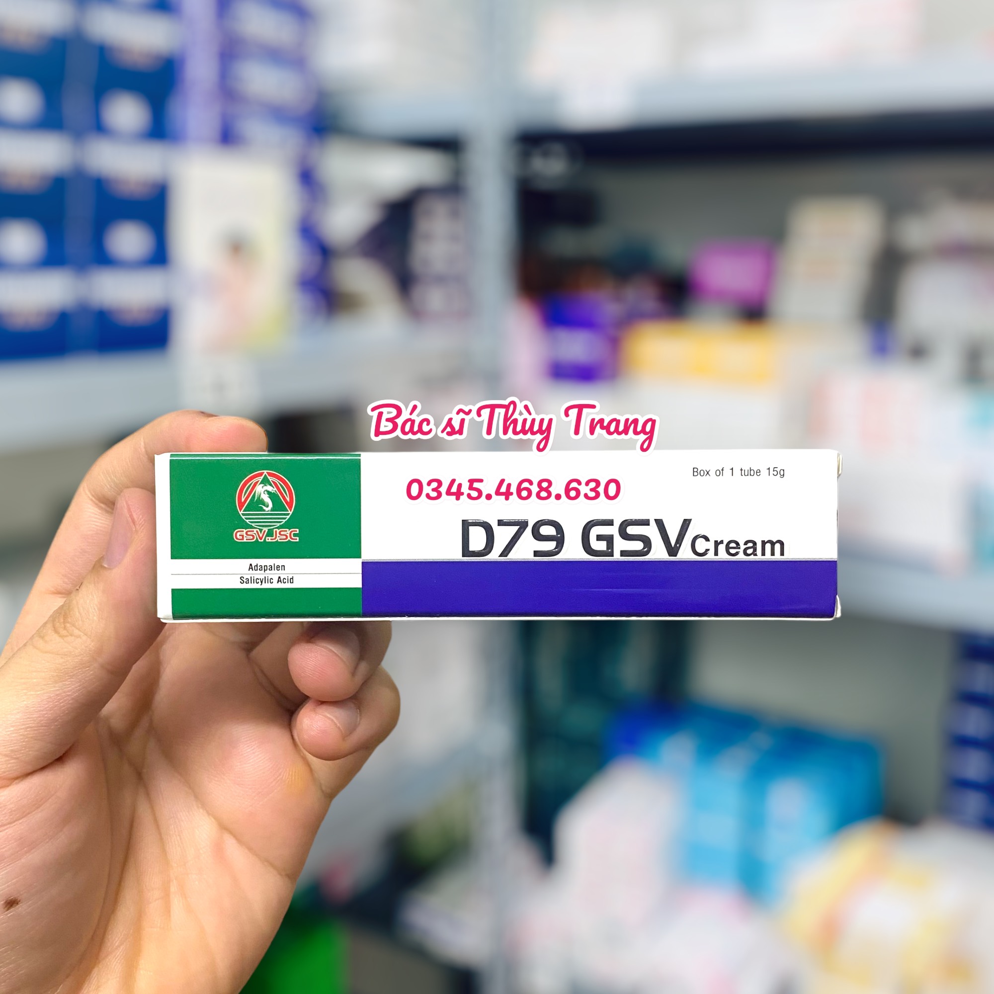 Kem giảm mụn trứng cá, mụn lưng, dày sừng nang lông D79 GSV - 15g