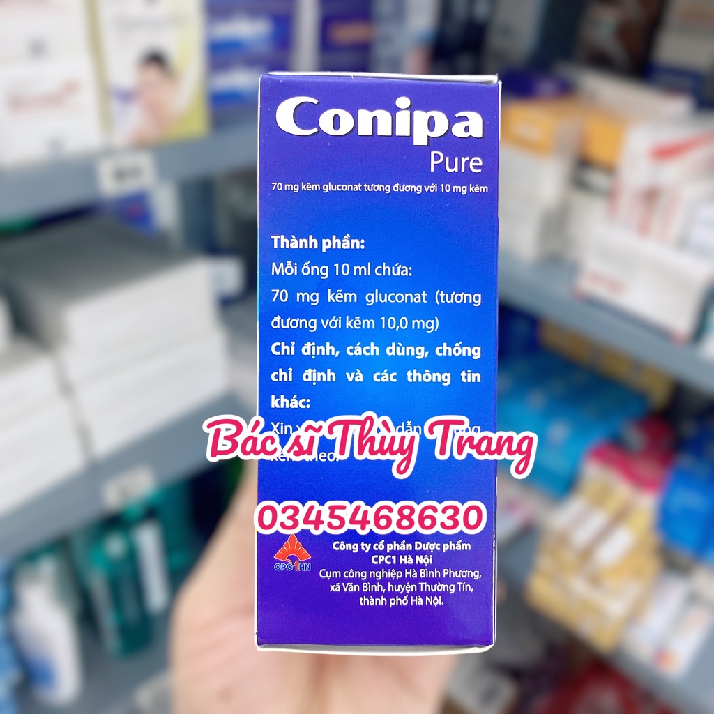 Dung dịch uống bổ sung kẽm Conipa Pure - hộp 20 ống