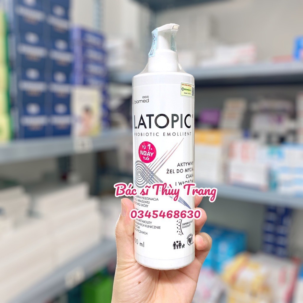 Gel tắm gội dành cho da dị ứng/ kích ứng Latopic Body & Hair Wash Gel - 400ml