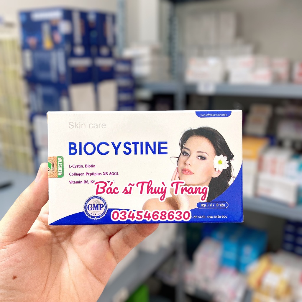 Viên uống đẹp da tóc giảm nám, tàn nhang BIOCYSTINE - Hộp 30 viên