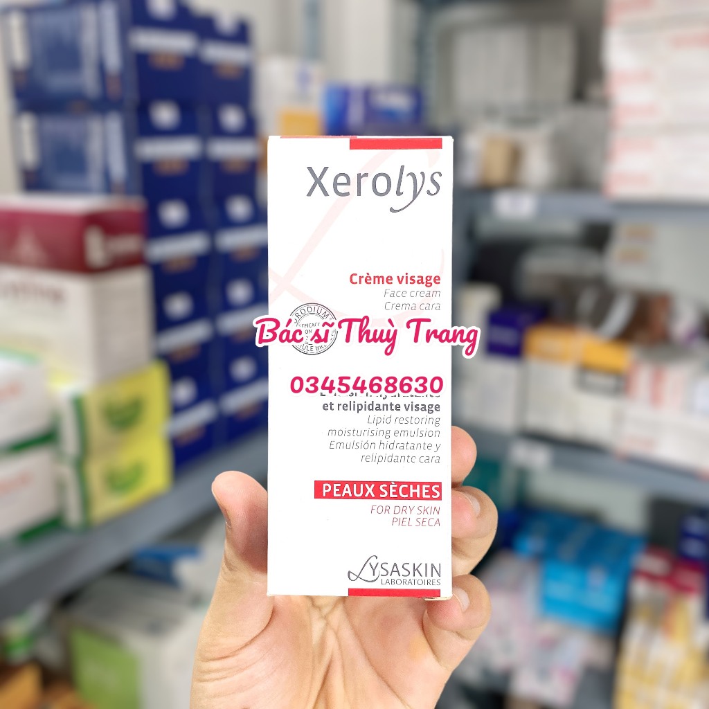 Kem dưỡng ẩm chuyên biệt cho da khô LYSASKIN Xerolys Visage - 50ml
