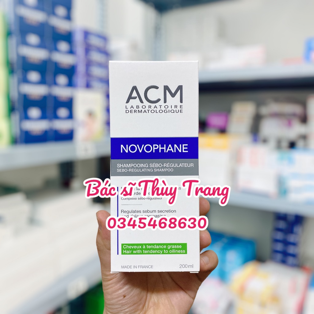 Dầu gội làm sạch da đầu, chăm sóc và ngăn ngừa rụng tóc cho da đầu nhờn ACM Novophane Sebo-Regulating Shampoo - 200ml