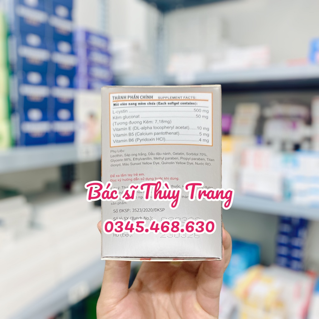 viên uống giảm mụn, giảm nám, tàn nhang US Pharma Skincystine - hộp 60 viên
