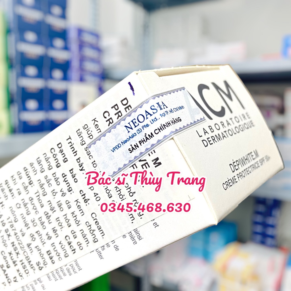 Kem chống nắng phổ rộng giảm lão hoá, tăng sắc tố cho da có vấn đề sắc tố ACM Depiwhite.M SPF50+ Protective Cream - 40ml