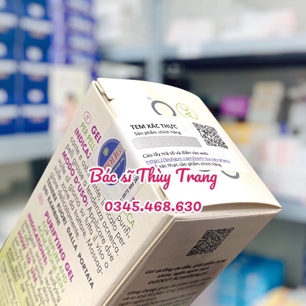 Gel dưỡng da dầu, giúp giảm bóng nhờn giúp ngăn ngừa mụn OLEOCUT AC Purifying Gel -  50ml