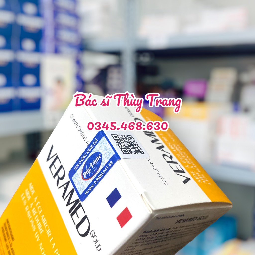 Viên uống chống nắng, sáng da và giảm nám, tàn nhang VERAMED GOLD - hộp 50 viên