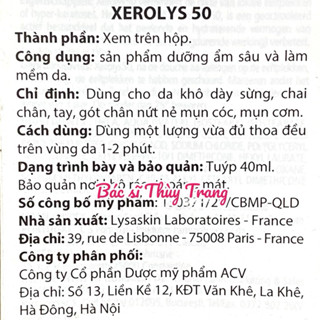 LYSASKIN Xerolys 50 - Nhũ tương bạt sừng và dưỡng ẩm tăng cường Urea 50% - Hộp 40ml