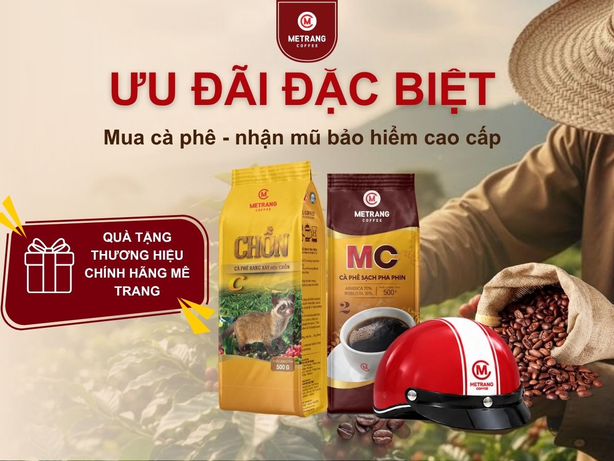 Ưu đãi đặc biệt Tháng 9 khi mua cà phê tặng kèm mũ bảo hiểm cao cấp