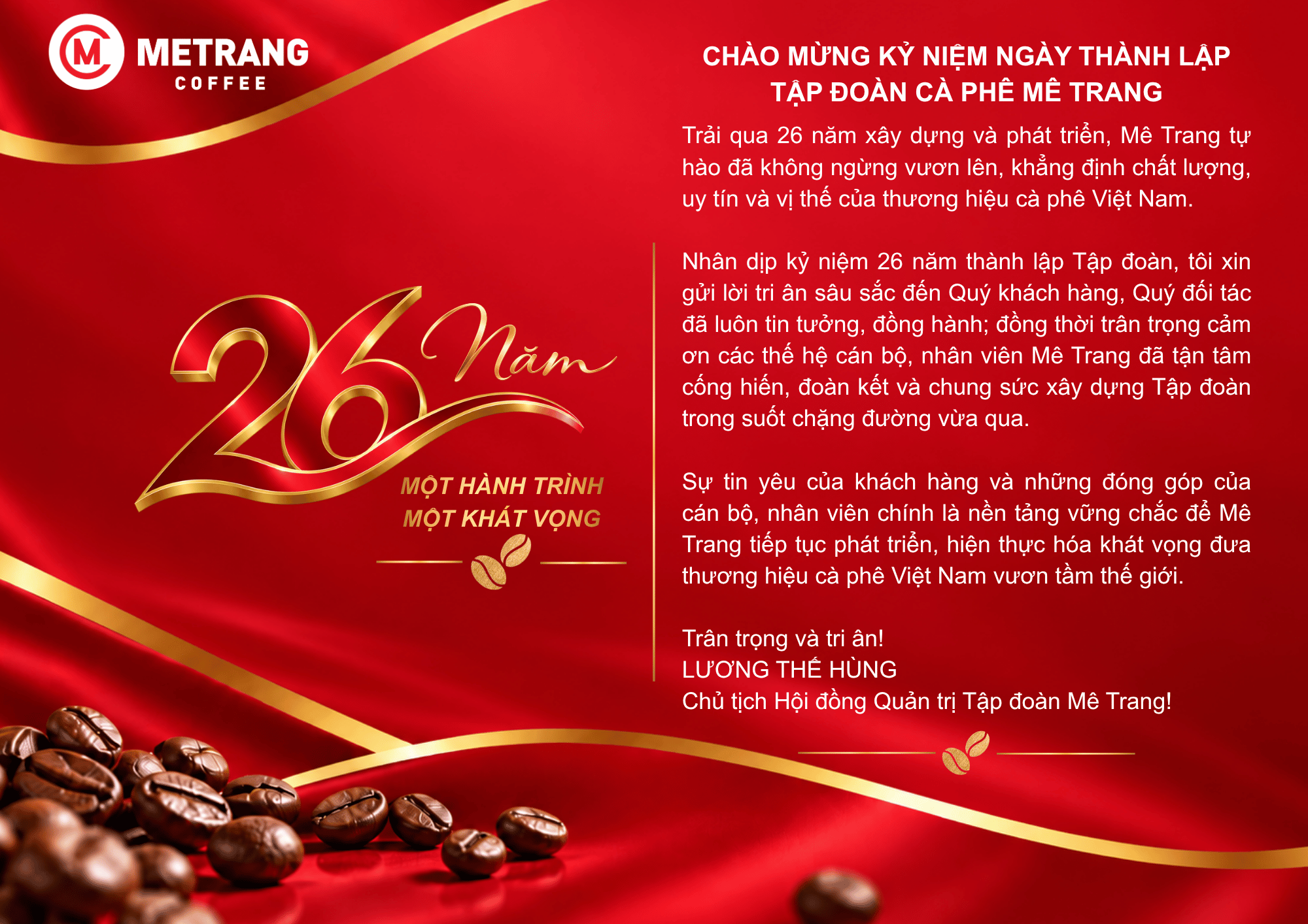 MÊ TRANG – 26 NĂM MỘT HÀNH TRÌNH, MỘT KHÁT VỌNG VƯƠN XA (20/10/2000 – 20/10/2026)