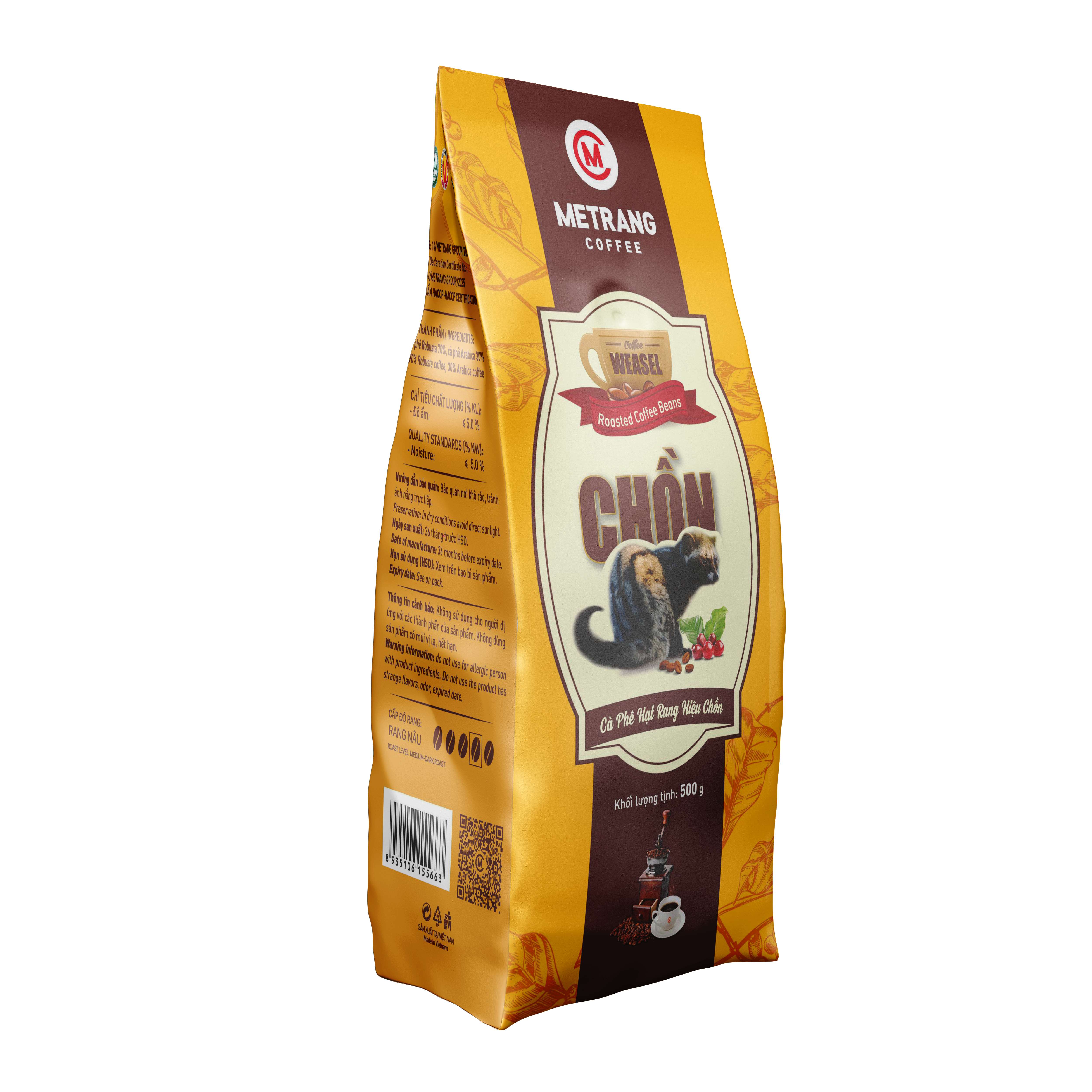 Cà phê Chồn Mê Trang - Túi hạt rang 500g