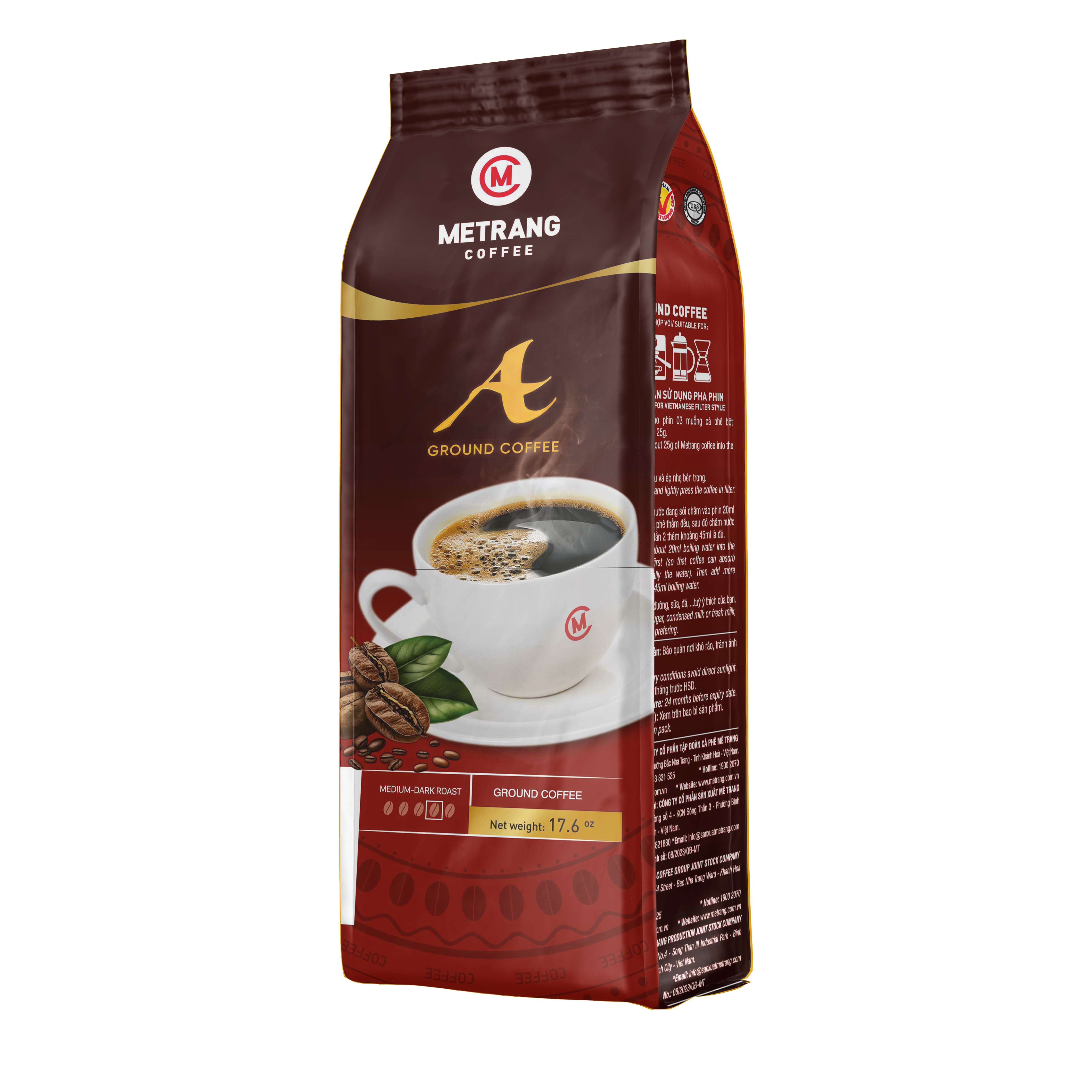 Cà phê Mê Trang Arabica (A) - Túi bột 500g