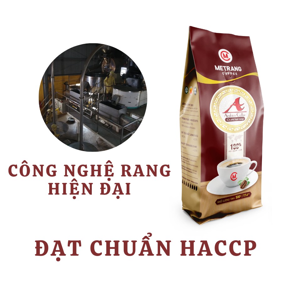 Cà phê Arabica (A) cafe rang mộc nguyên chất - Mê Trang, túi 500g hạt rang Cà phê