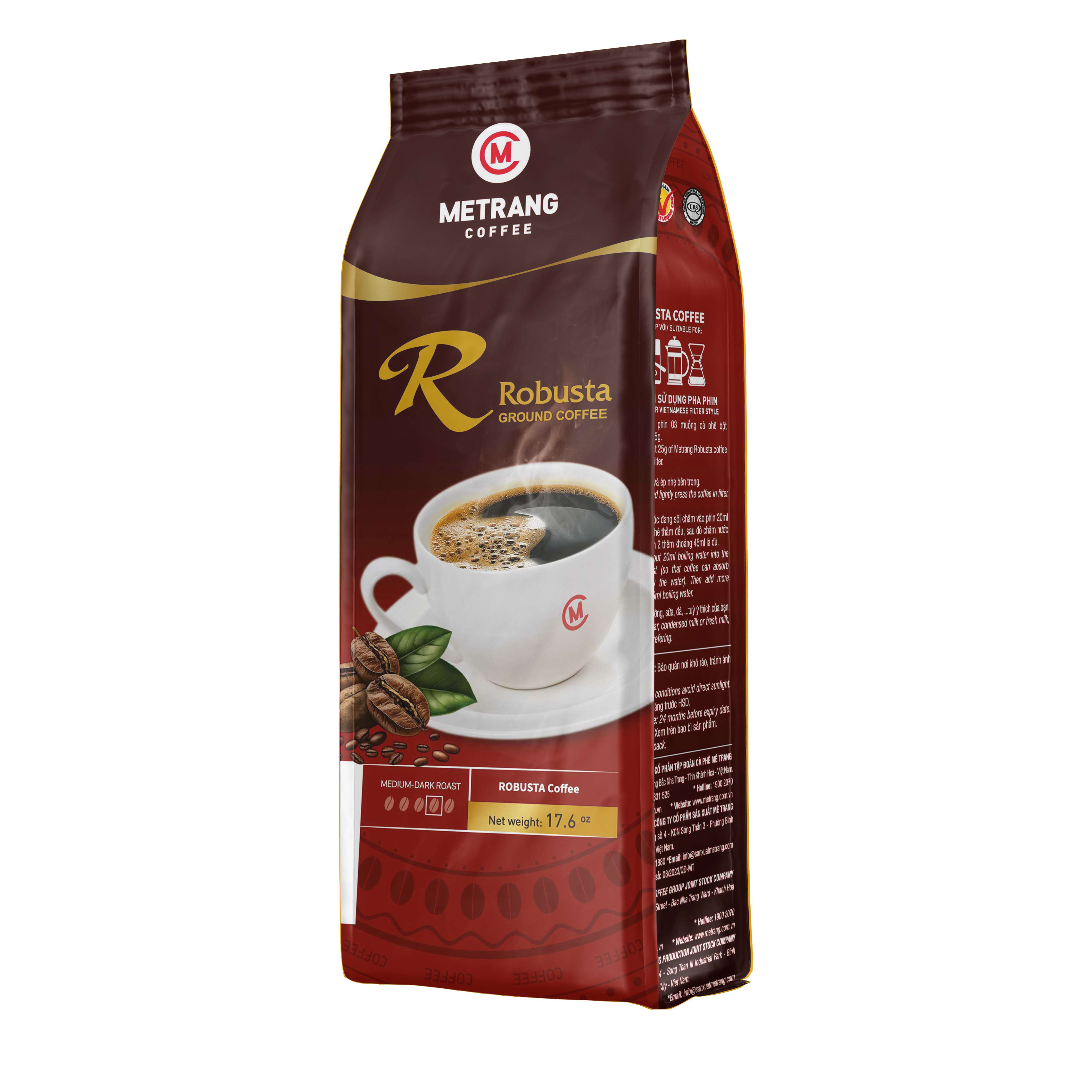 Cà phê Mê Trang Robusta (R) - Túi bột 500g