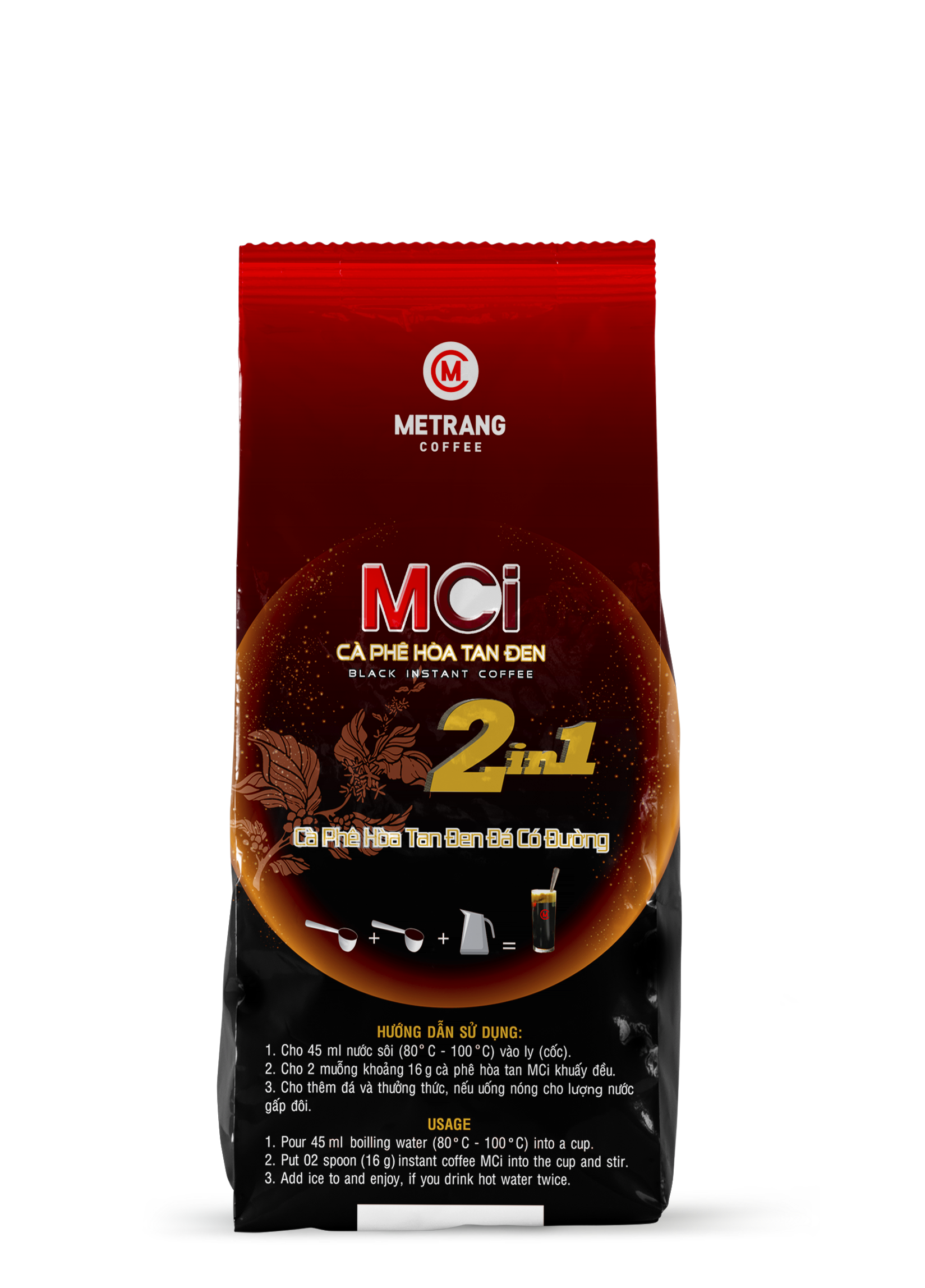 Cà phê đen có đường hòa tan 2in1 (Black instant coffee - 2in1)