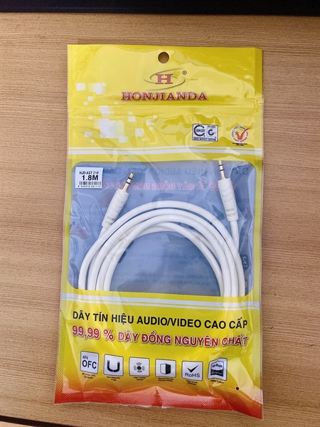 Bản sao của Dây AV HJD 2 đầu ra 3.5 ly - Màu Trắng 1.8M (40s/hộp) (320s/thùng) AST 218
