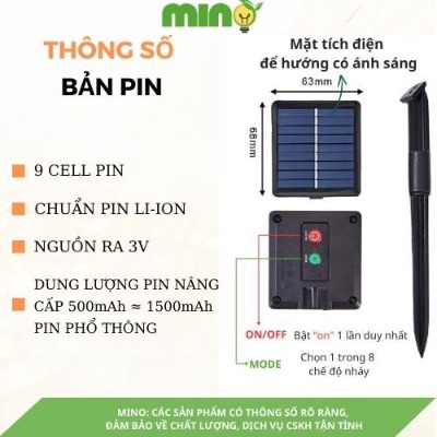 Đèn Led Bi Bọt Trang Trí Năng Lượng Mặt Trời, decor Sân Vườn Trang Trí Ngoài Trời - MINO