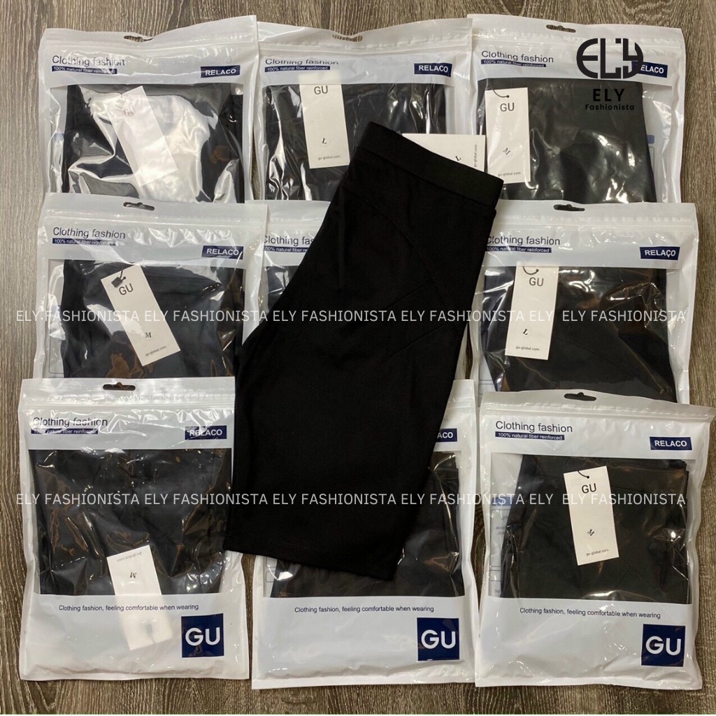 Quần legging nữ lửng ELY nâng mông GU chất umi hàn cao cấp quần ngố mặc nhà dáng ôm bó lưng cao tập gym yoga ELY220