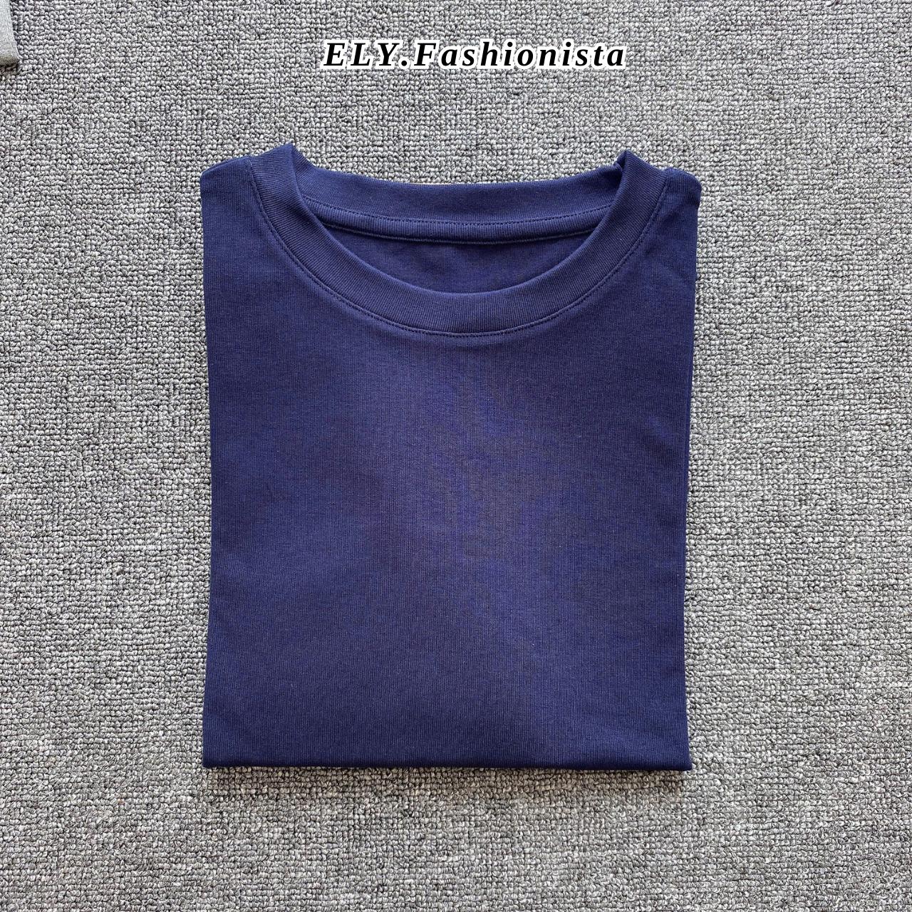 Áo croptop nữ tay dài cổ tròn vải thun coton co giãn 4 chiều kiểu basic dáng ôm body màu đen đẹp ELY278