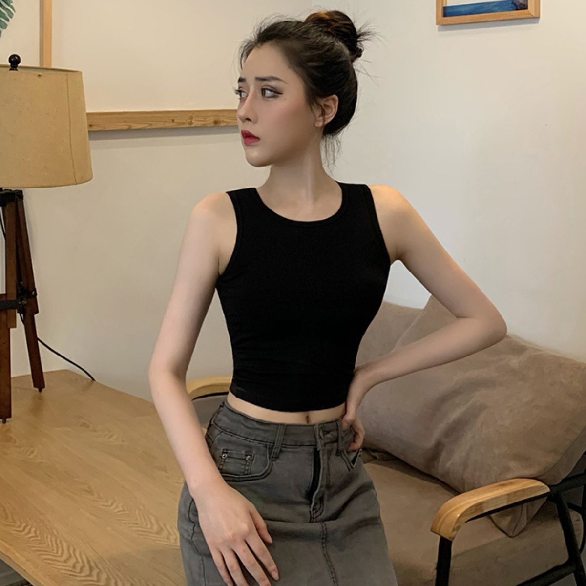 Áo tank top nữ chất borib CAO CẤP co giãn tốt áo ba lỗ thể thao bigsize ELY206A