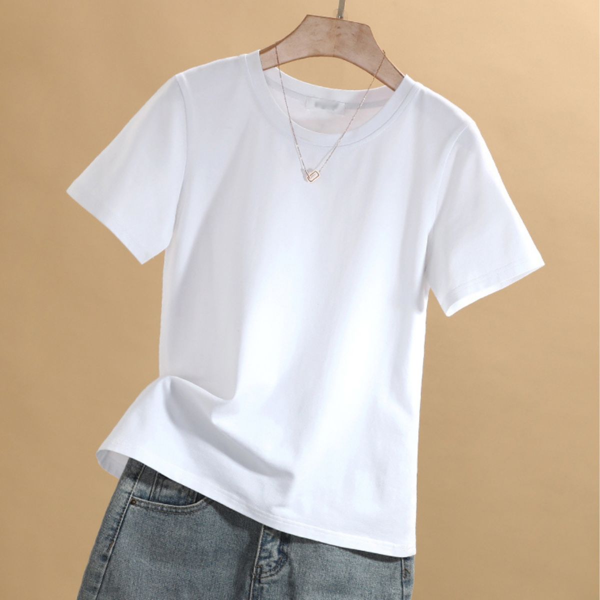 Áo thun nữ trơn cổ tròn tay ngắn dáng suông đen trắng cao cấp,áo phông nữ cộc tay cotton basic chất vải đẹp ELY207R