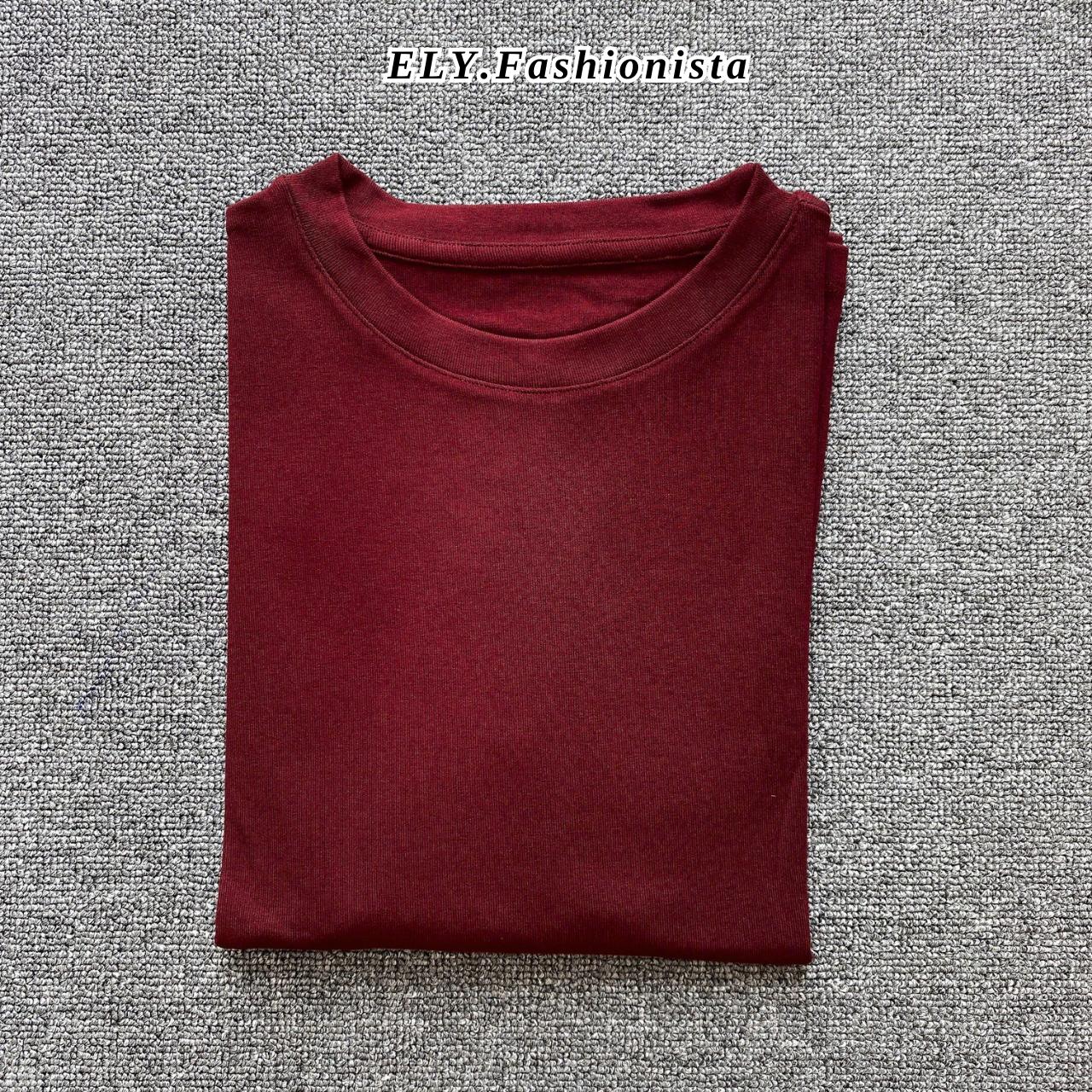 Áo croptop nữ tay dài cổ tròn vải thun coton co giãn 4 chiều kiểu basic dáng ôm body màu đen đẹp ELY278