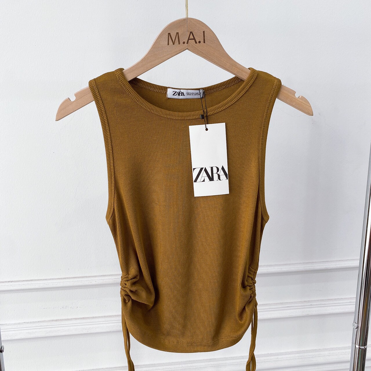 Áo ba lỗ sát nách croptop nữ ôm body ELYFASHIONISTA, chất borip 100% cotton cao cấp, 3 màu trắng đen nâu trẻ trung ELY209