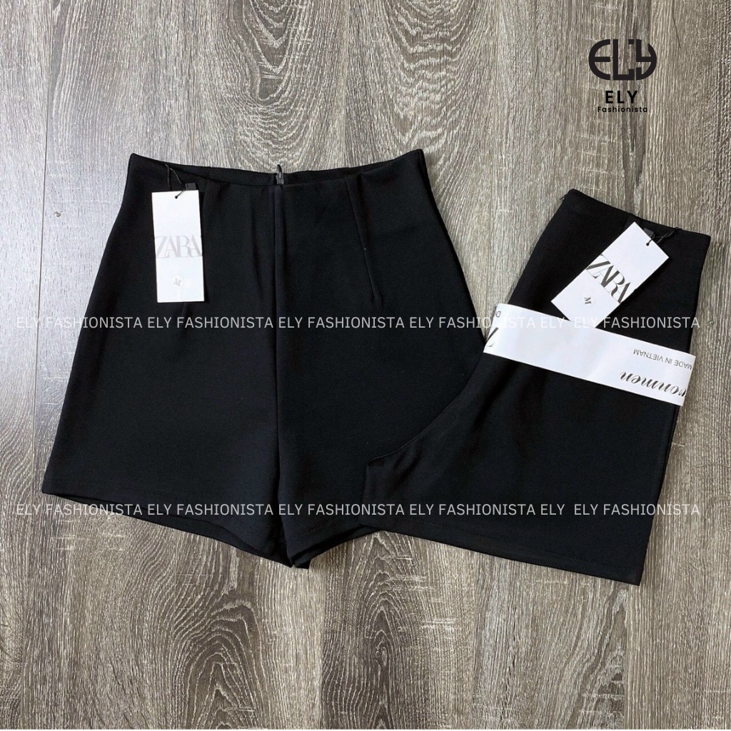 Quần short nữ ELY cạp cao chất umi hàn cao cấp co giãn tốt khóa giọt lệ sau tôn dáng phong cách trẻ trung cá tính ELY222
