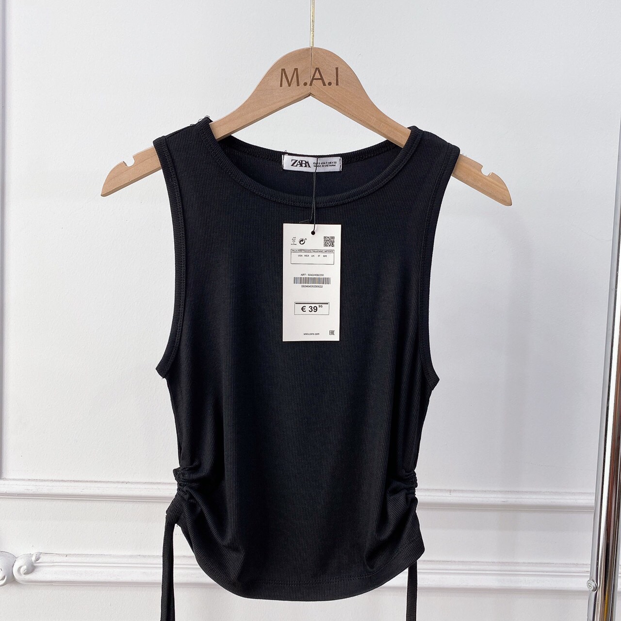 Áo ba lỗ sát nách croptop nữ ôm body ELYFASHIONISTA, chất borip 100% cotton cao cấp, 3 màu trắng đen nâu trẻ trung ELY209