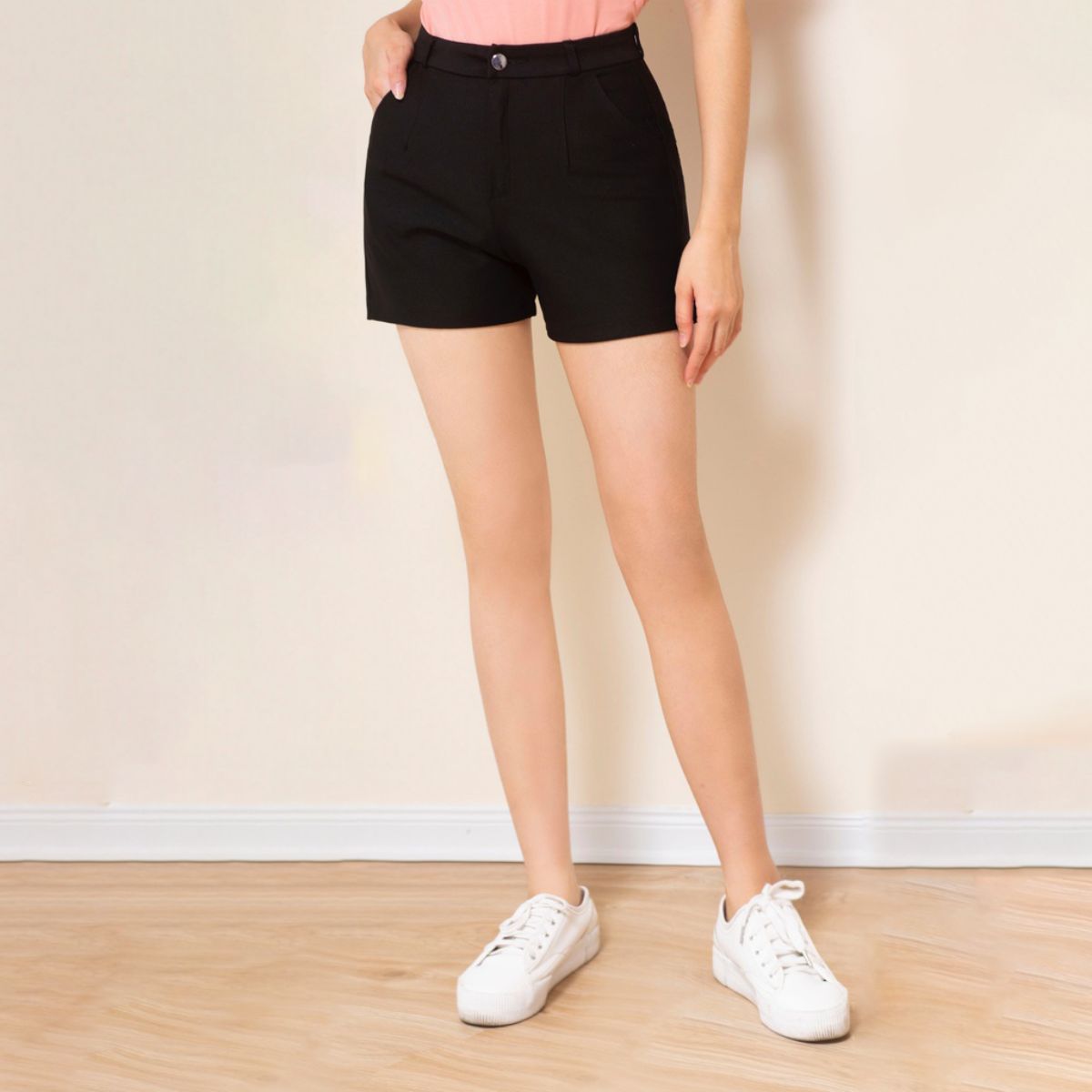 Quần đùi nữ cạp cao kiểu basic short ngắn chất vải umi hàn co giãn tôn dáng đồ mặc nhà đi làm đẹp ELY251