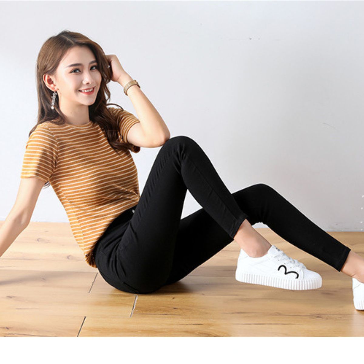 Quần tregging nữ cạp cao  dáng dài ôm bó legging chất vải UMI hàn cao cấp ko bai, không xù, không cắn chỉ chất ELY208