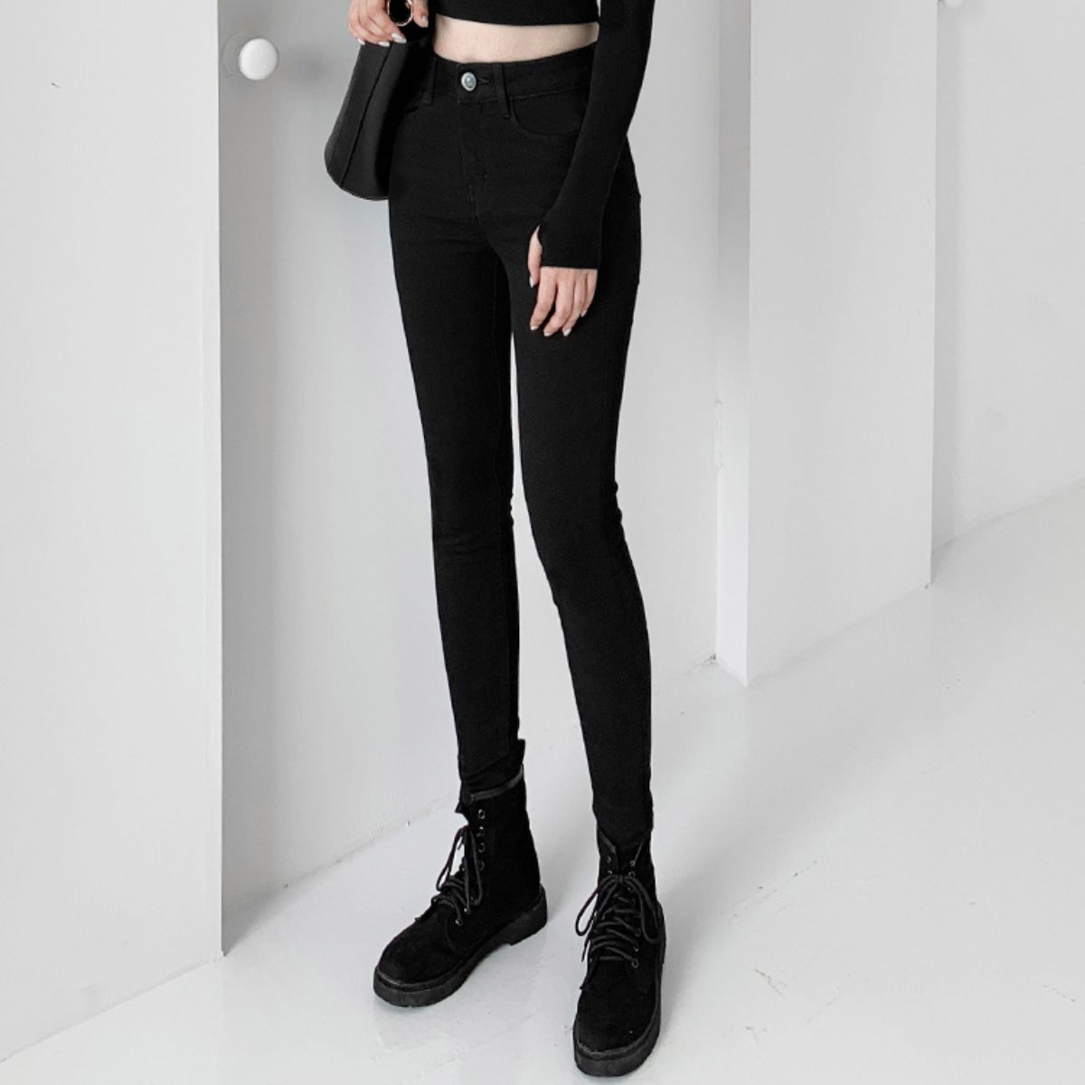 Quần tregging nữ cạp cao  dáng dài ôm bó legging chất vải UMI hàn cao cấp ko bai, không xù, không cắn chỉ chất ELY208
