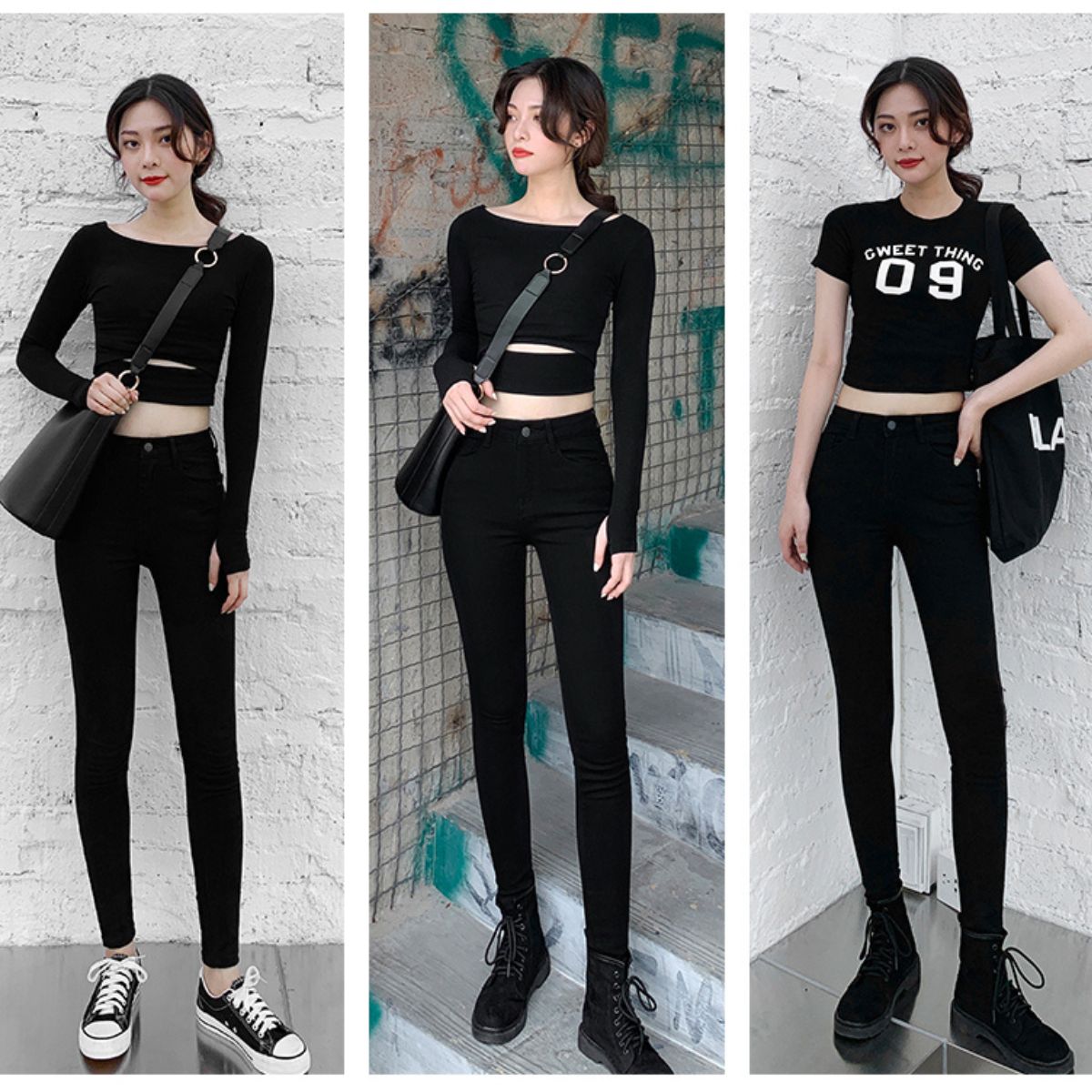 Quần tregging nữ cạp cao  dáng dài ôm bó legging chất vải UMI hàn cao cấp ko bai, không xù, không cắn chỉ chất ELY208