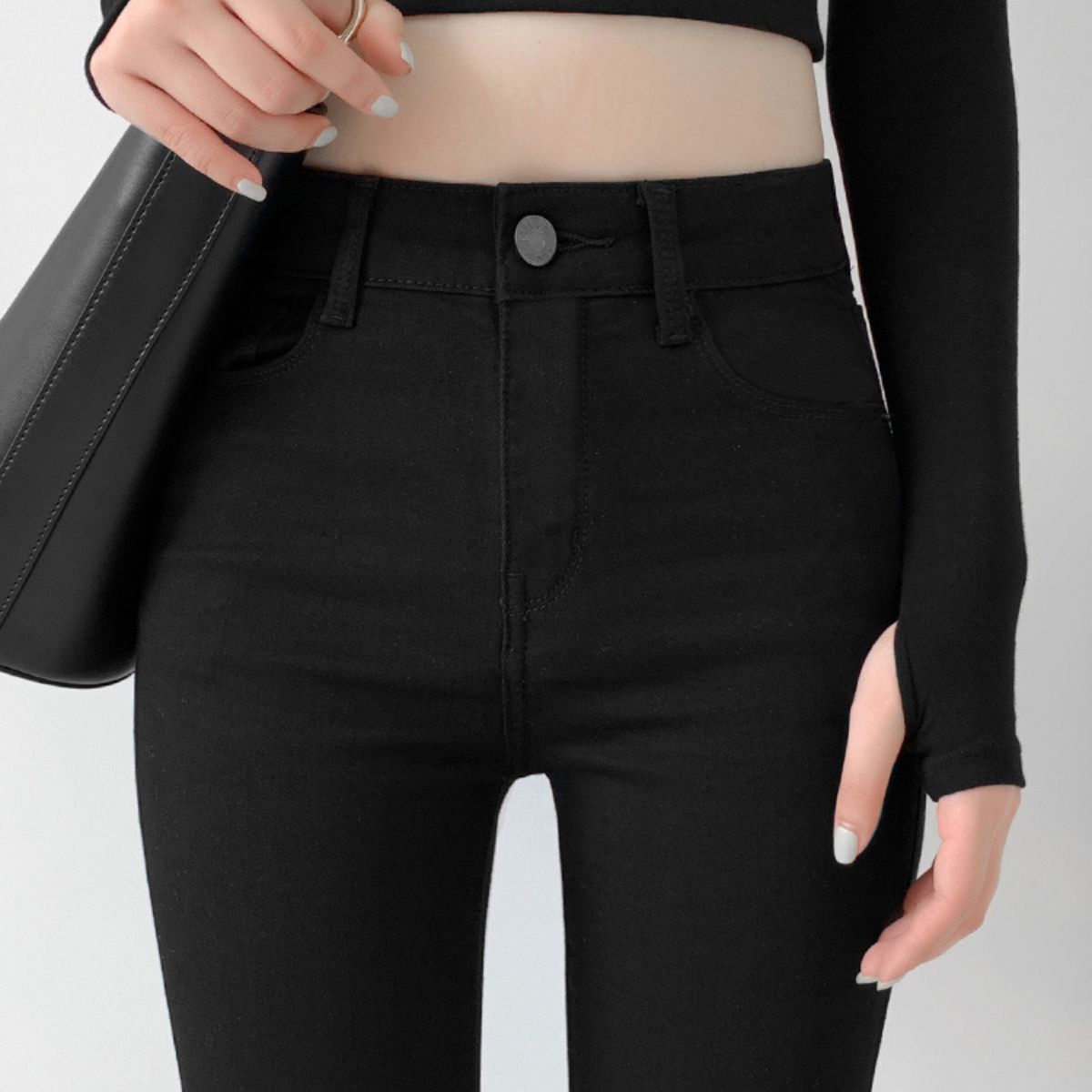 Quần tregging nữ cạp cao  dáng dài ôm bó legging chất vải UMI hàn cao cấp ko bai, không xù, không cắn chỉ chất ELY208