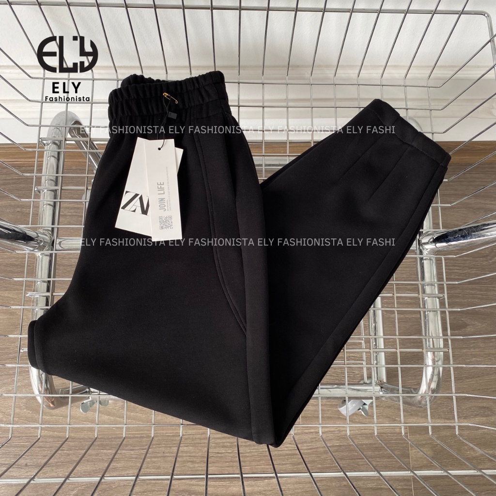Quần baggy nữ chất mỳ nỉ dày cao cấp ống rộng bom gấu cạp chun lưng cao  lựa chọn hàng đầu cho mùa đông năm nay ELY232
