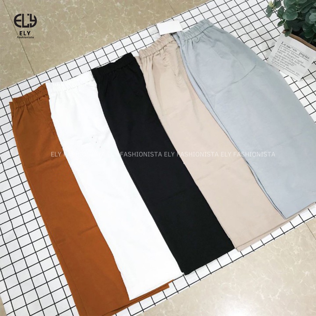 Quần lửng nữ ống rộng culottes Ely fashion chất đũi cao cấp cho mùa hè mát lạnh ELY248