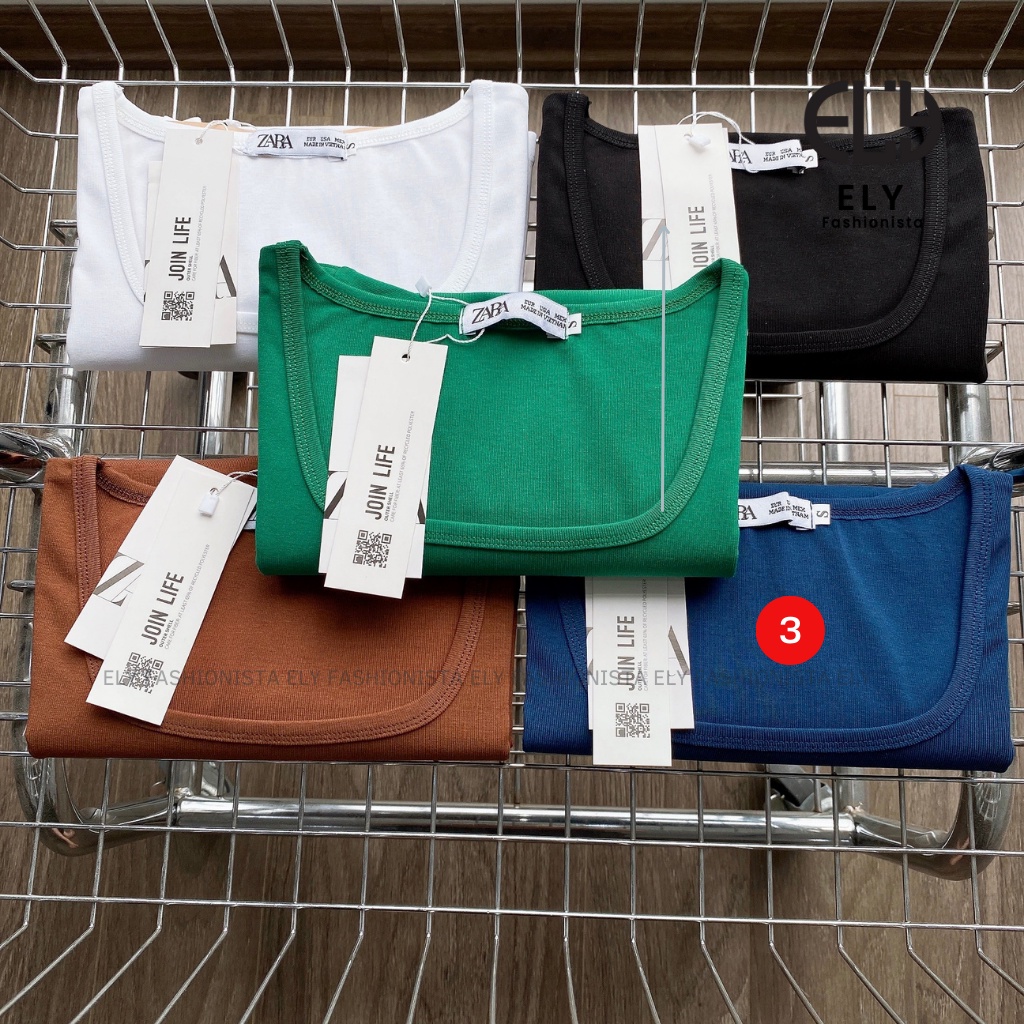 Áo phông nữ cổ vuông ngắn tay ôm sát body cotton thun trơn basic màu đen trắng ELY cao cấp  co giãn đi chơi đi làm ELY22