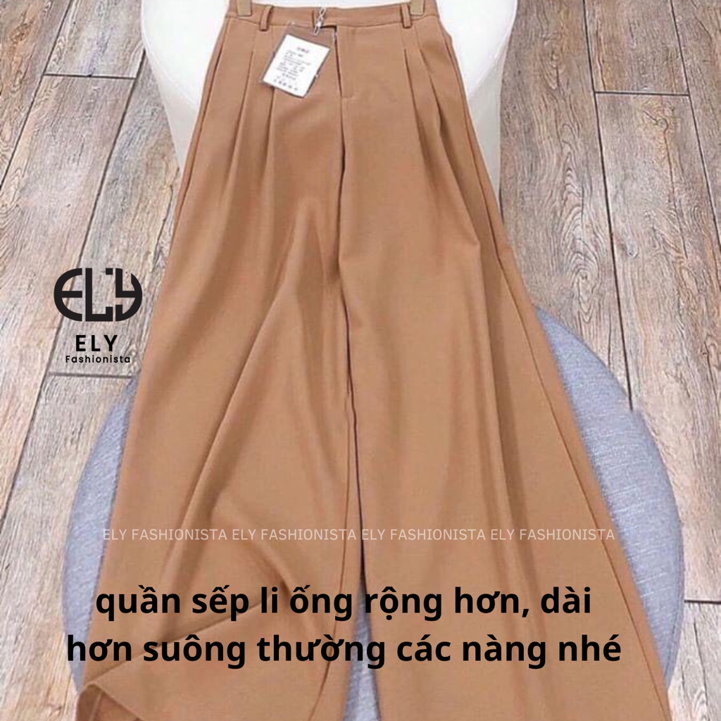 Quần ống suông rộng nữ lưng cao ELY baggy vải cao cấp  dài culottes,quần tây công sở đi làm đi chơi hàng đẹp ELY262