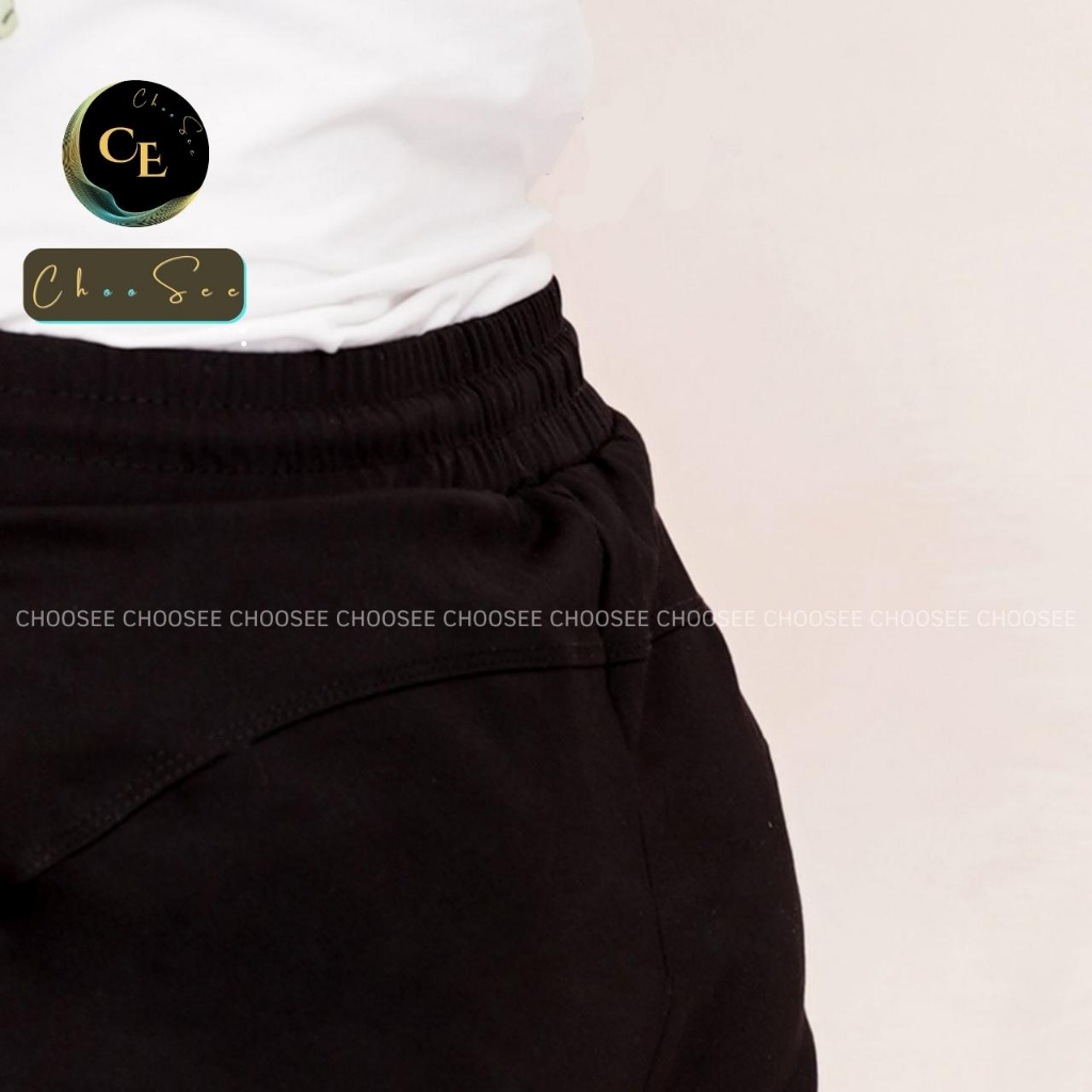 Quần jogger nữ dáng dài thun cạp chun cá tính thể thao tập gym sọc lửng to ELY249
