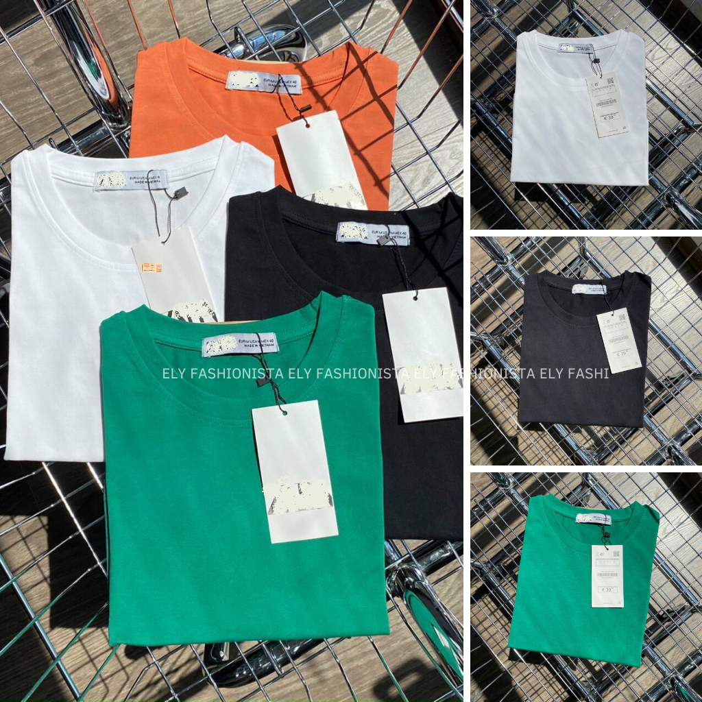 Áo croptop nữ tay ngắn cổ tròn form rộng Ely Fashion kiểu thun suông màu trắng đen hàn quốc trẻ trung ELY214