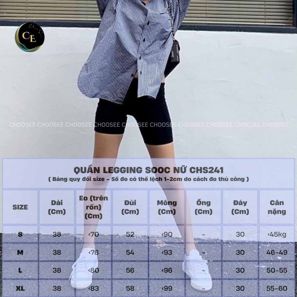 Quần legging đùi nữ Choosee vải thun cao cấp short biker nữ đồ mặc nhà dáng ôm bó lưng cao tập gym yoga CHS241