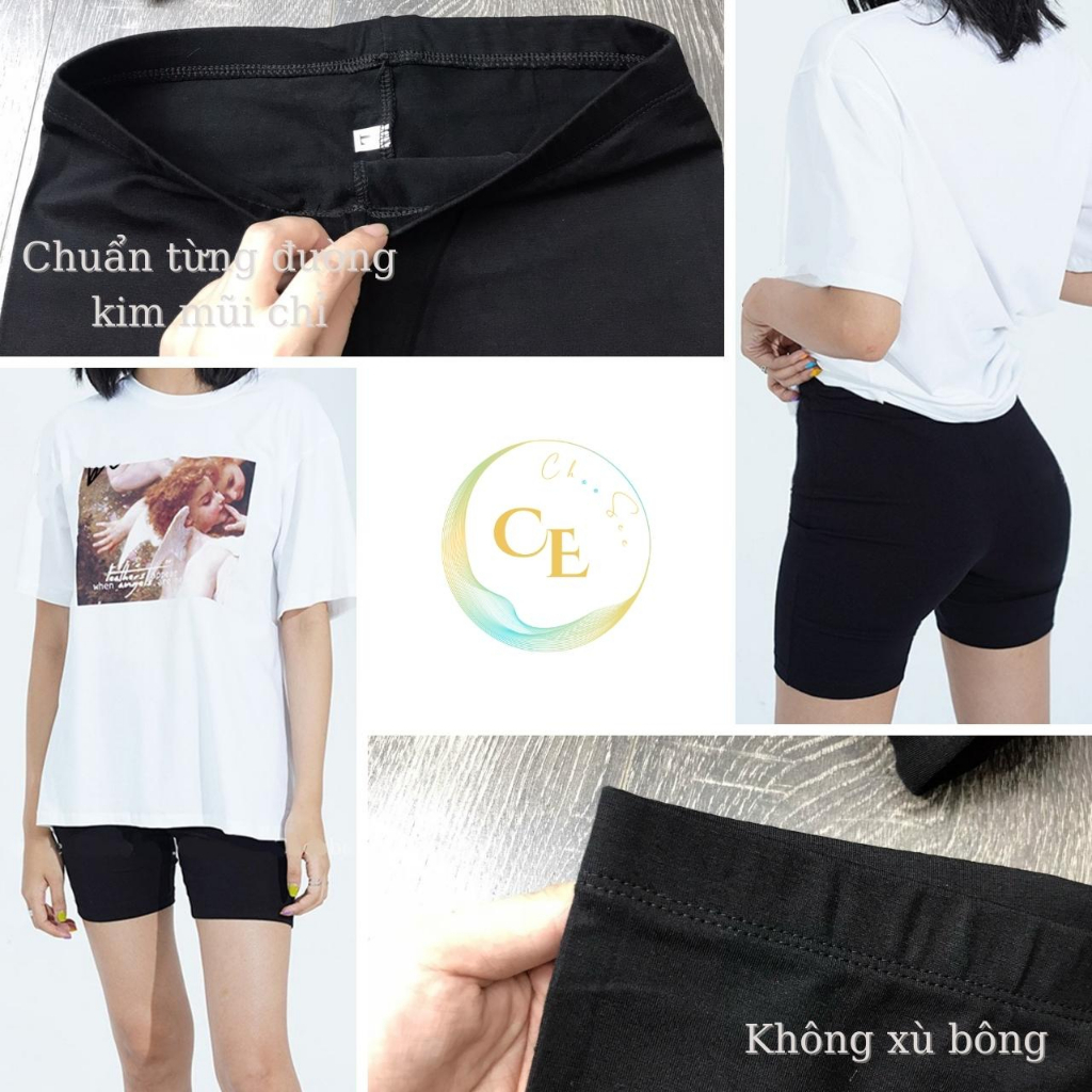 Quần legging đùi nữ Choosee vải thun cao cấp short biker nữ đồ mặc nhà dáng ôm bó lưng cao tập gym yoga CHS241