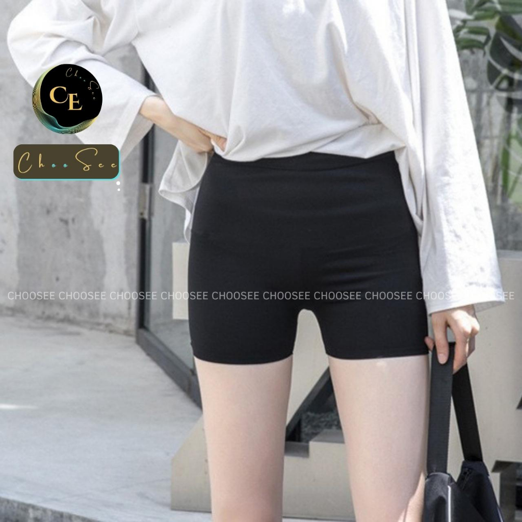 Quần legging đùi nữ Choosee vải thun cao cấp short biker nữ đồ mặc nhà dáng ôm bó lưng cao tập gym yoga CHS241