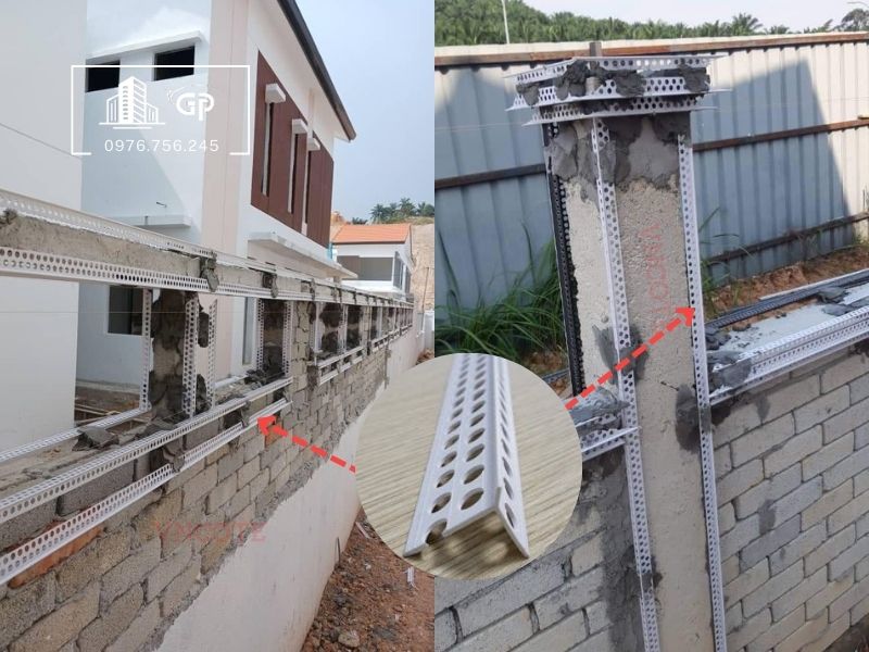 Thi công nẹp trát góc TG10