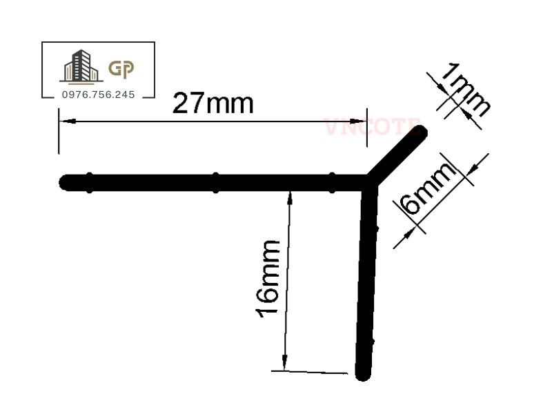 Kích thước nẹp TG10