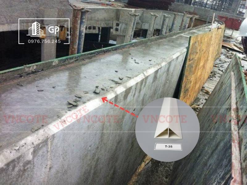 Thi công nẹp nhựa chamfer T35