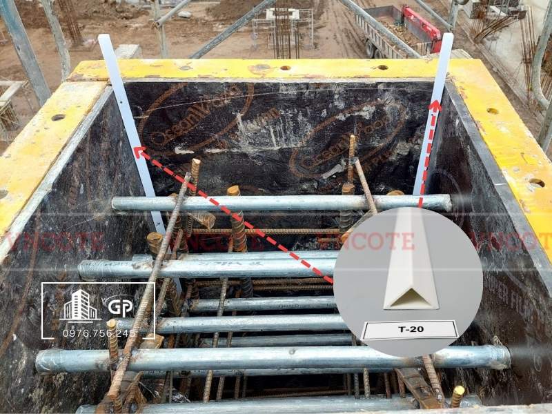 Các vị trí thi công nẹp tam giác T20