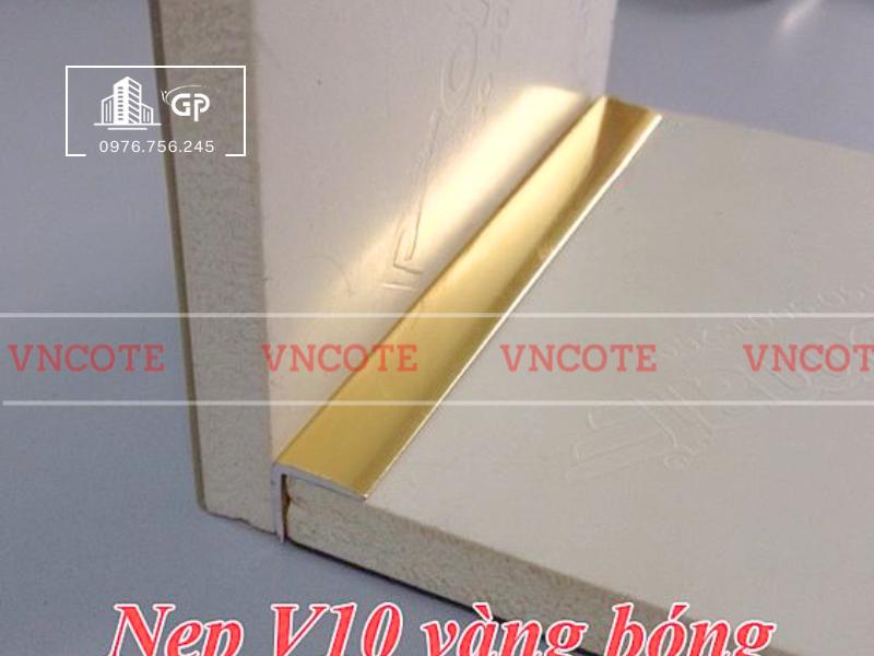Nẹp nhôm V10 vàng bóng