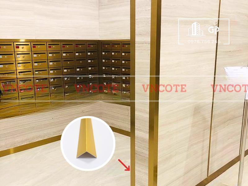 Nẹp nhôm V30 vàng mờ